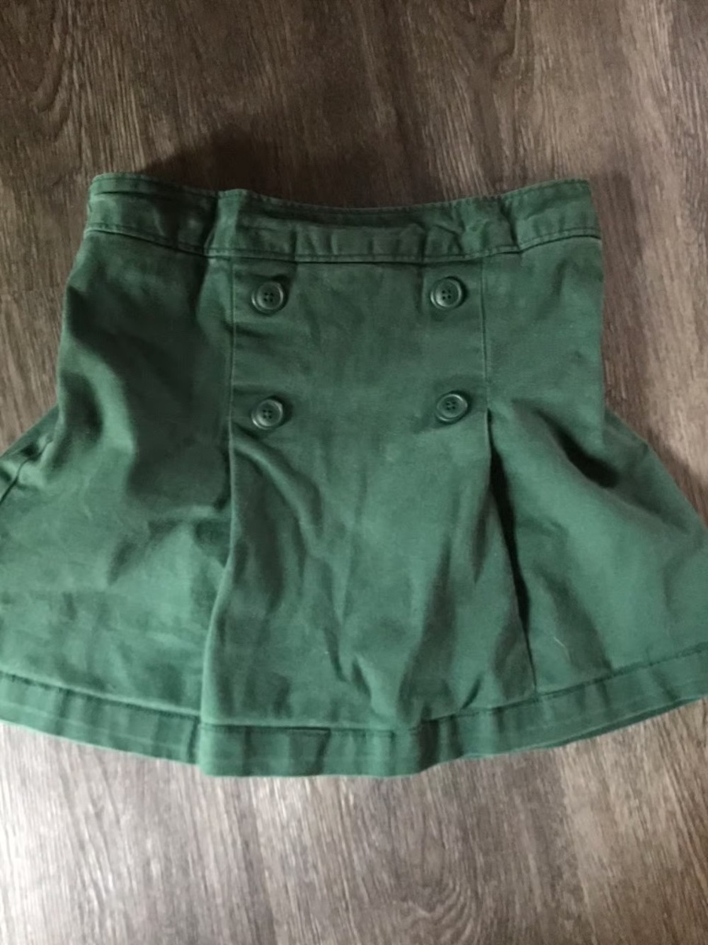 Olive green double breasted button skort, fall/autumn skirt  - like new, fits ei